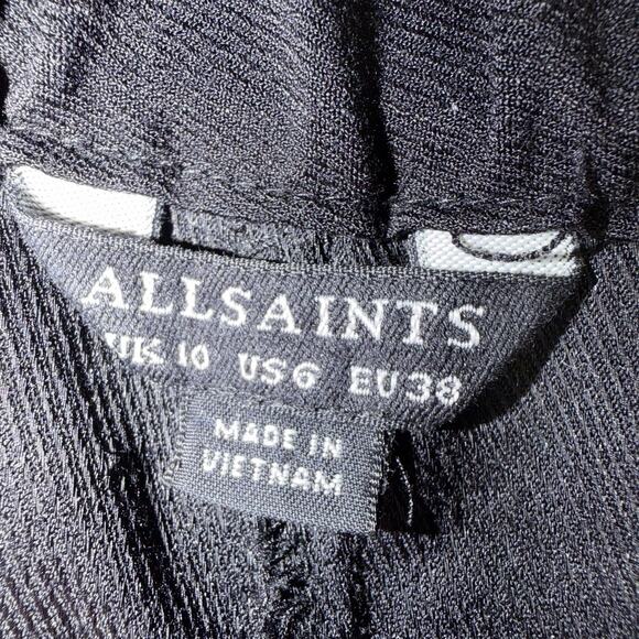 ALLSAINTS Aleida Trouser Pants Pull On Cropped Tapered Black Size 6 - Picture 7 of 11